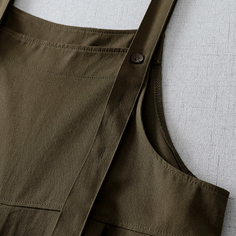 Nimara Ritual Spring Summer Casual Minimalist Solid Button-Up Women's Jumpsuit With Pocket