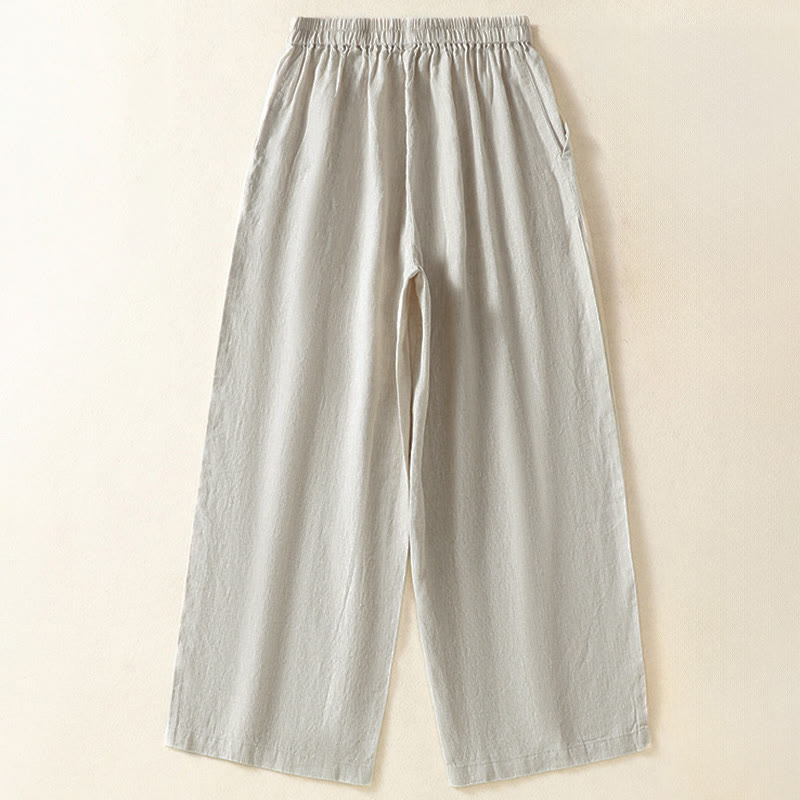 Nimara Ritual Spring Summer Casual Minimalist Solid Capri Pants Women's Straight Leg Pants With Pockets