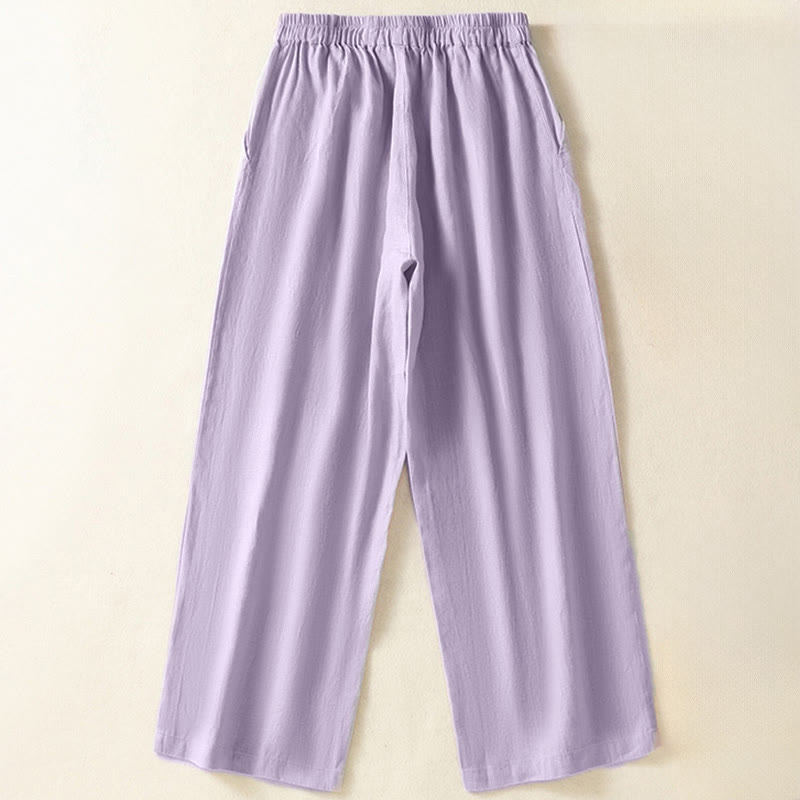 Nimara Ritual Spring Summer Casual Minimalist Solid Capri Pants Women's Straight Leg Pants With Pockets