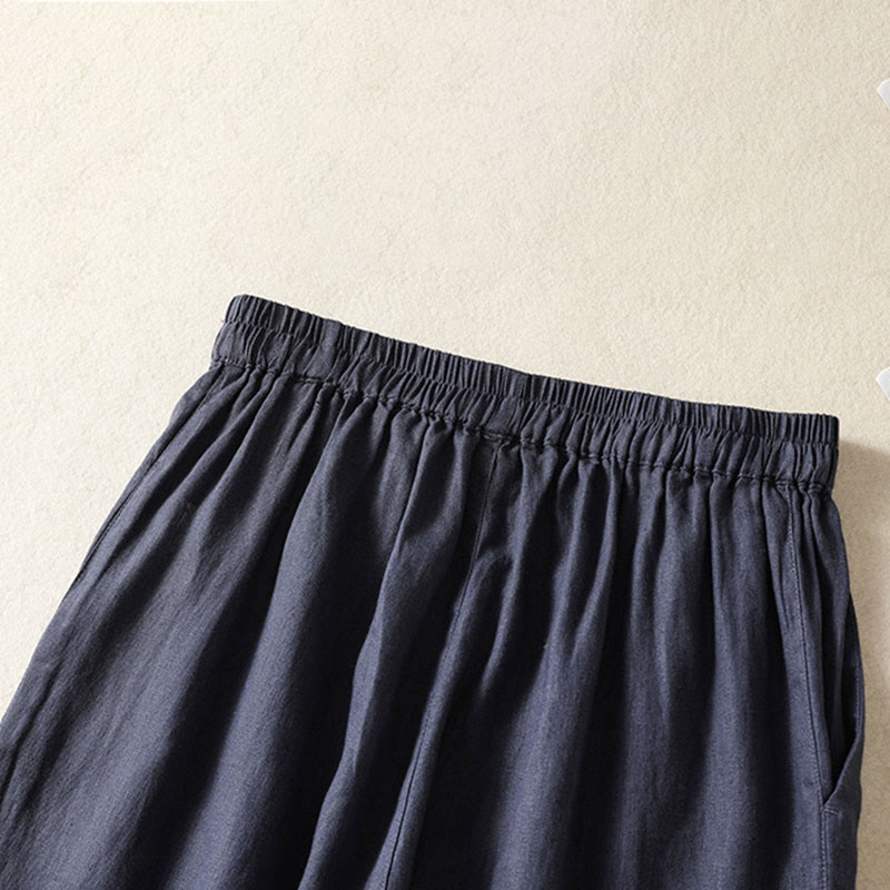 Nimara Ritual Spring Summer Casual Minimalist Solid Capri Pants Women's Straight Leg Pants With Pockets
