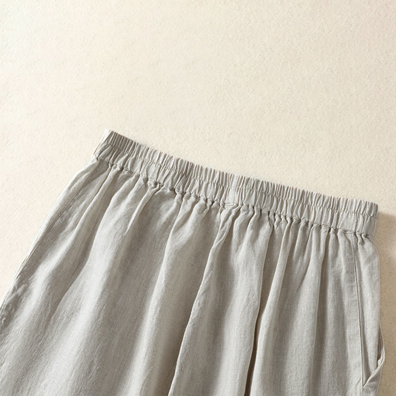 Nimara Ritual Spring Summer Casual Minimalist Solid Capri Pants Women's Straight Leg Pants With Pockets