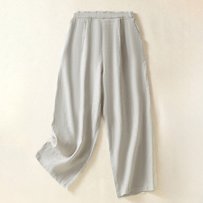 Nimara Ritual Spring Summer Casual Minimalist Solid Capri Pants Women's Straight Leg Pants With Pockets