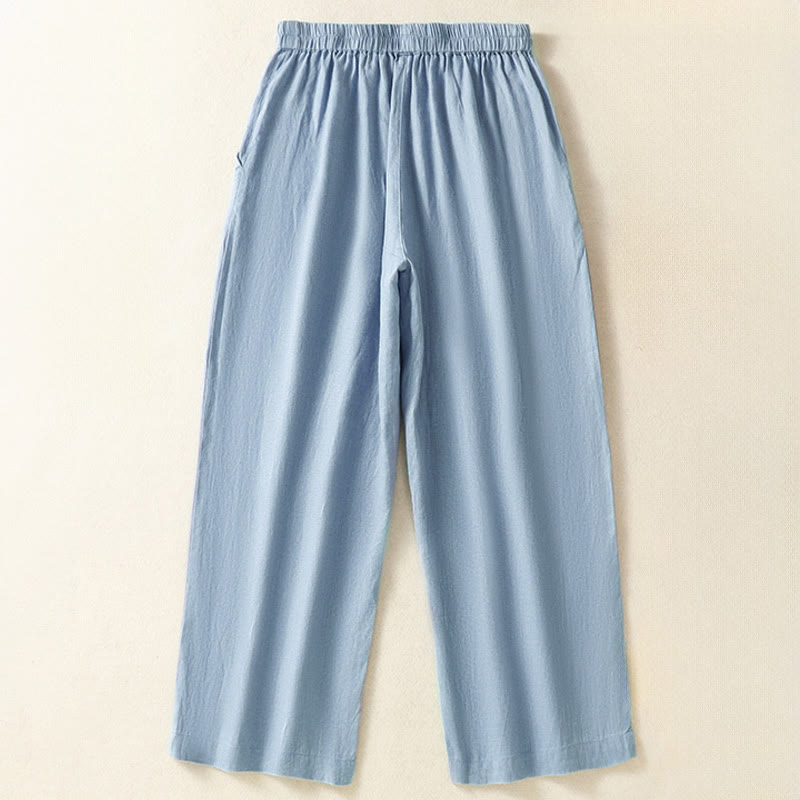Nimara Ritual Spring Summer Casual Minimalist Solid Capri Pants Women's Straight Leg Pants With Pockets