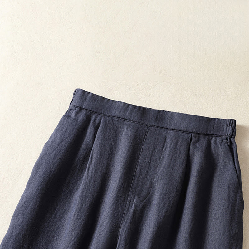 Nimara Ritual Spring Summer Casual Minimalist Solid Capri Pants Women's Straight Leg Pants With Pockets