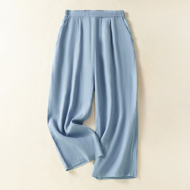 Nimara Ritual Spring Summer Casual Minimalist Solid Capri Pants Women's Straight Leg Pants With Pockets