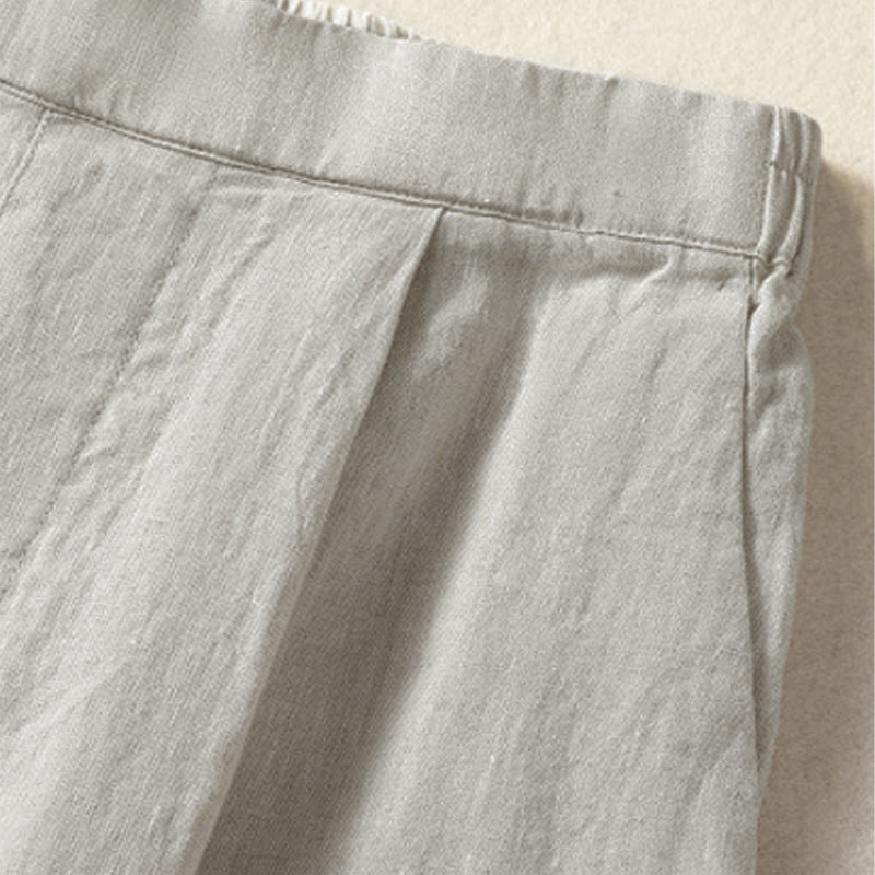 Nimara Ritual Spring Summer Casual Minimalist Solid Capri Pants Women's Straight Leg Pants With Pockets