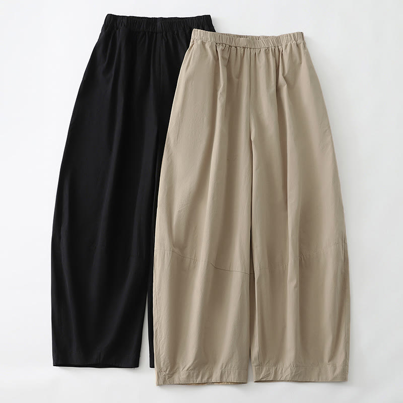 Nimara Ritual Summer Casual Minimalist Solid Cropped Pants Women's Harem Pants With Pockets