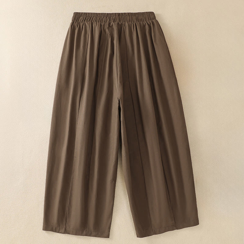 Nimara Ritual Summer Casual Minimalist Drawstring Solid Women's Cropped Pants With Pockets