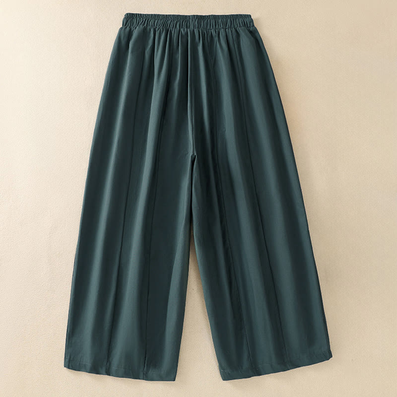 Nimara Ritual Summer Casual Minimalist Drawstring Solid Women's Cropped Pants With Pockets