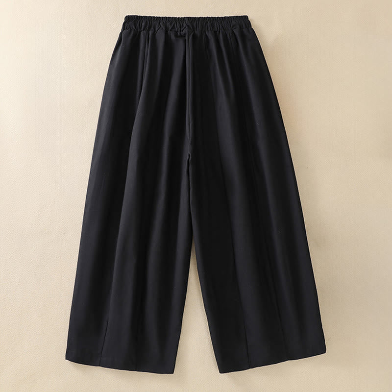 Nimara Ritual Summer Casual Minimalist Drawstring Solid Women's Cropped Pants With Pockets