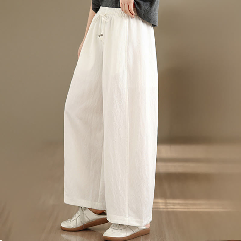 Nimara Ritual Summer Casual Drawstring Solid Cropped Pants Women's Wide Leg Pants With Pockets