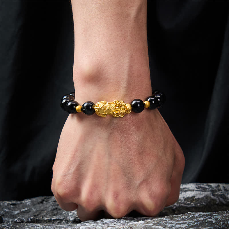 Nimara Ritual PiXiu Brown Striped Agate Wealth Bracelet