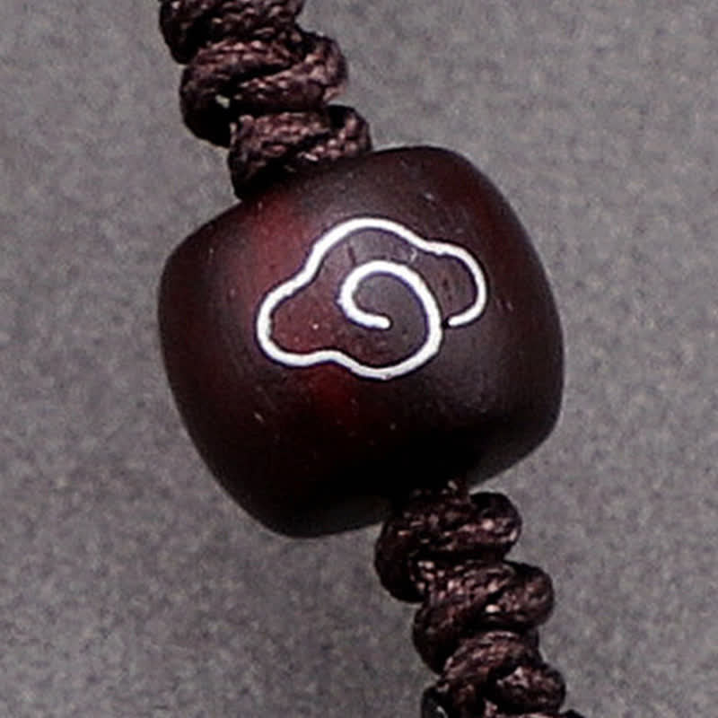 Nimara Ritual Red Sandalwood Infinite Knot Eternity Rope Pendant Necklace