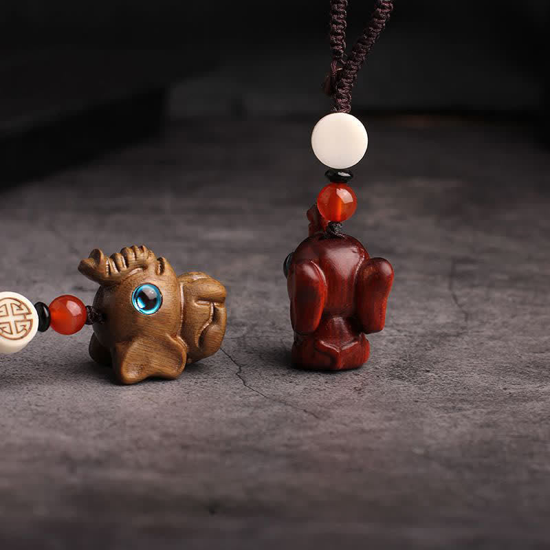 Nimara Ritual Green Sandalwood Elephant STRENGTH Braided Keychains