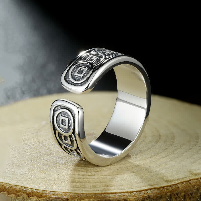 Nimara Ritual Tibetan Copper Plated With Silver Yellow Jambhala Protection Ring