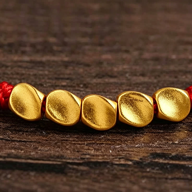 Nimara Ritual Hand-Woven Red String Twisted Beads Protection Braided Adjustable Bracelet
