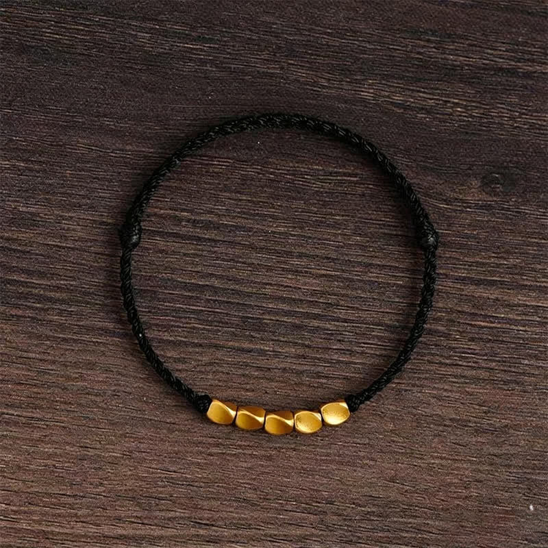 Nimara Ritual Hand-Woven Red String Twisted Beads Protection Braided Adjustable Bracelet