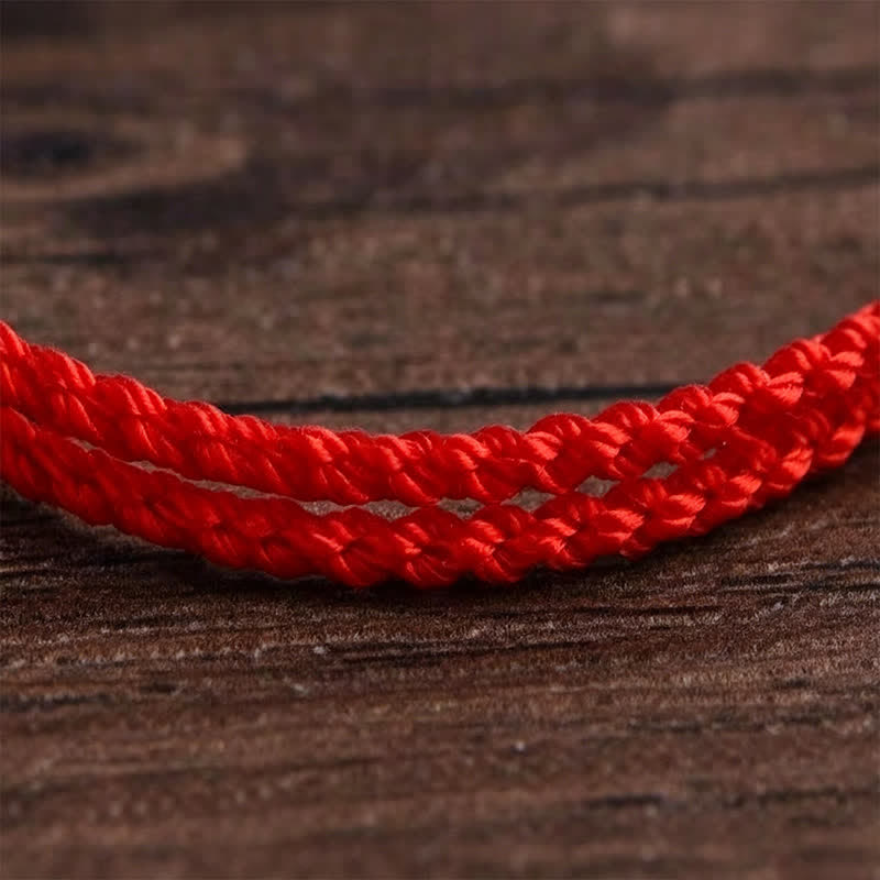 Nimara Ritual Hand-Woven Red String Twisted Beads Protection Braided Adjustable Bracelet