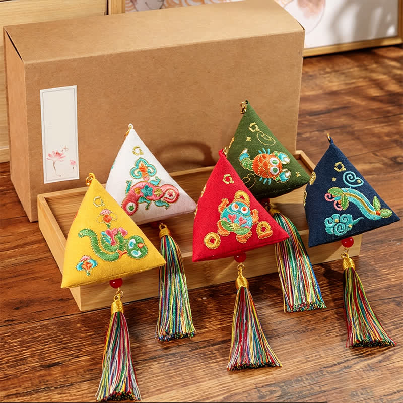 Nimara Ritual Embroidery Zongzi Triangle Scorpion Cute Animal Decor