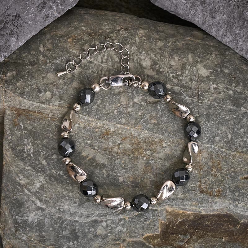 Nimara Ritual Natural Hematite Titanium Steel Powerful Chain Bracelet