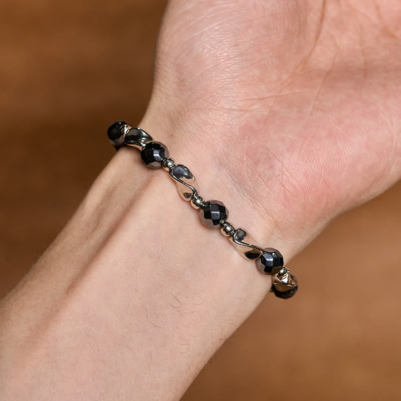 Nimara Ritual Natural Hematite Titanium Steel Powerful Chain Bracelet