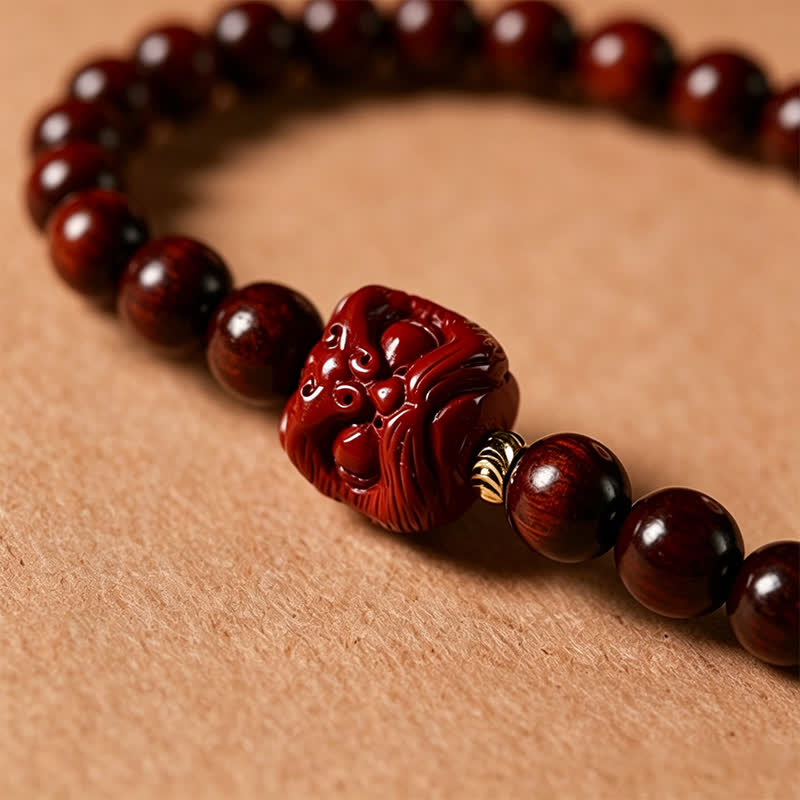 Nimara Ritual Red Sandalwood Peace Buckle Protection Hand-Woven 108 Bead Mala