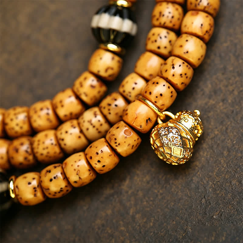 Nimara Ritual Star Moon Bodhi Seed Fox Gourd Wisdom Tibetan Handmade 108 Bead Mala