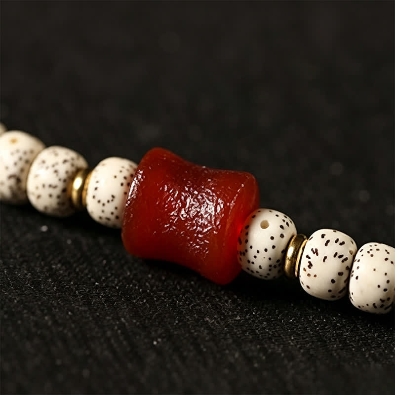 Nimara Ritual Star Moon Bodhi Seed Dzi Bead Wisdom Hand-Woven Tibetan 108 Bead Mala