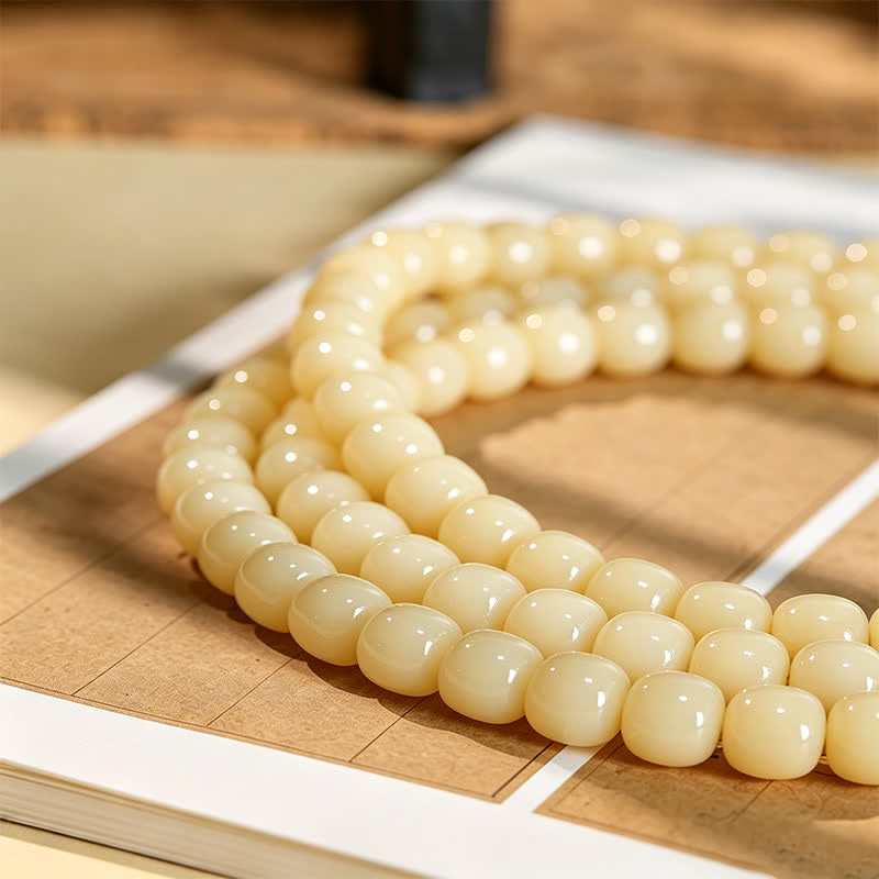 Nimara Ritual Bodhi Root Lotus Pendant Purity 108 Bead Hand Polished Round Mala