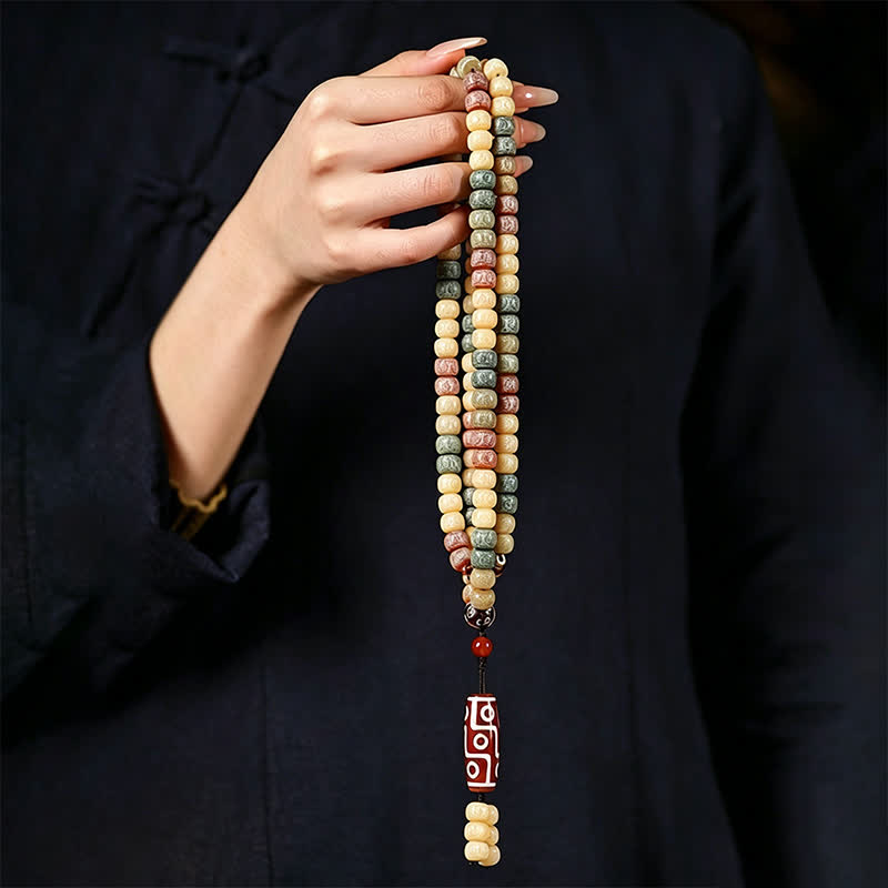 Nimara Ritual Bodhi Seed Hand-Woven Peace Vintage 108 Bead Mala