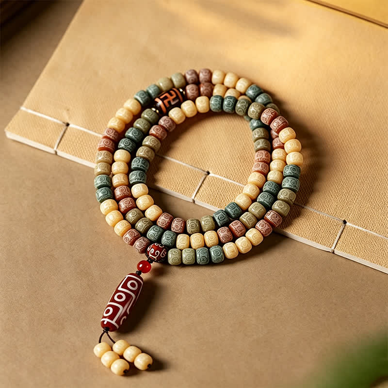 Nimara Ritual Bodhi Seed Hand-Woven Peace Vintage 108 Bead Mala