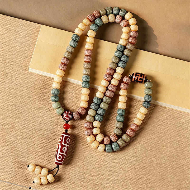 Nimara Ritual Bodhi Seed Hand-Woven Peace Vintage 108 Bead Mala
