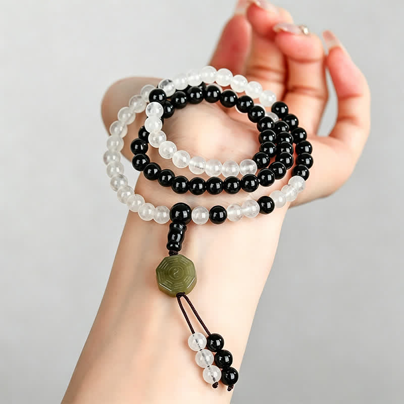 Nimara Ritual Black Obsidian Bagua Protection Hand Beaded Bracelet