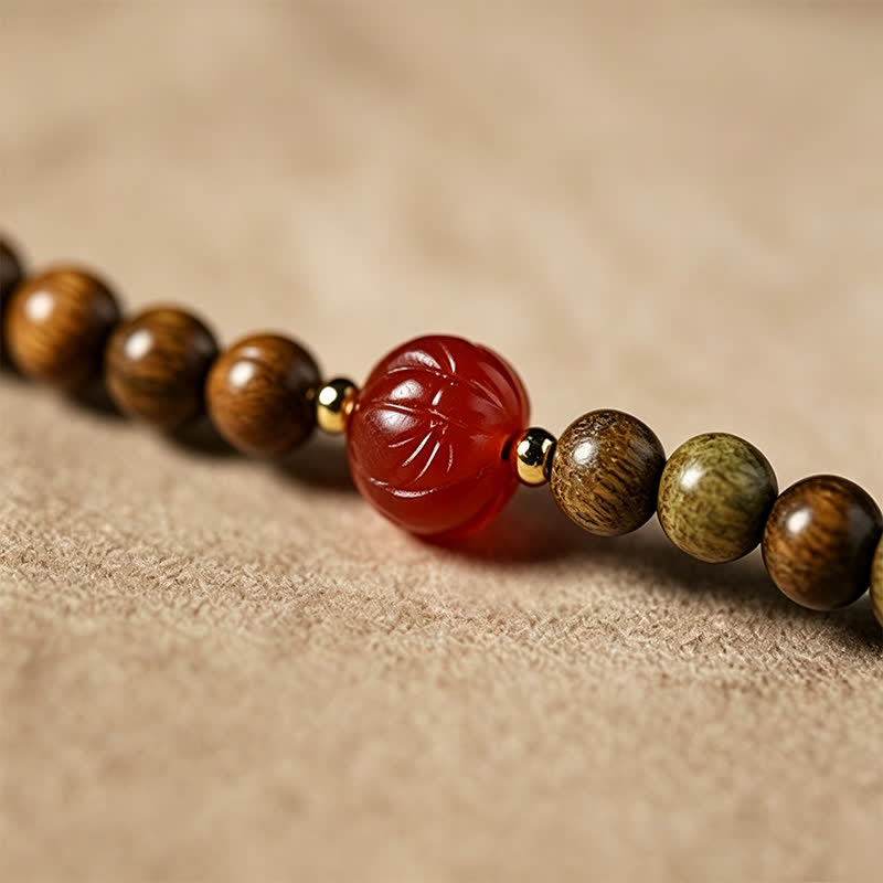 Nimara Ritual Green Sandalwood Serenity Hand-Woven Cat Charm Retro Ethnic Mala