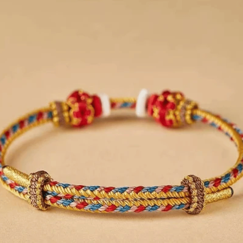 Nimara Ritual Protection Colorful String Bagua Chinese Coin Hand-Woven Tibetan Braided Bracelet