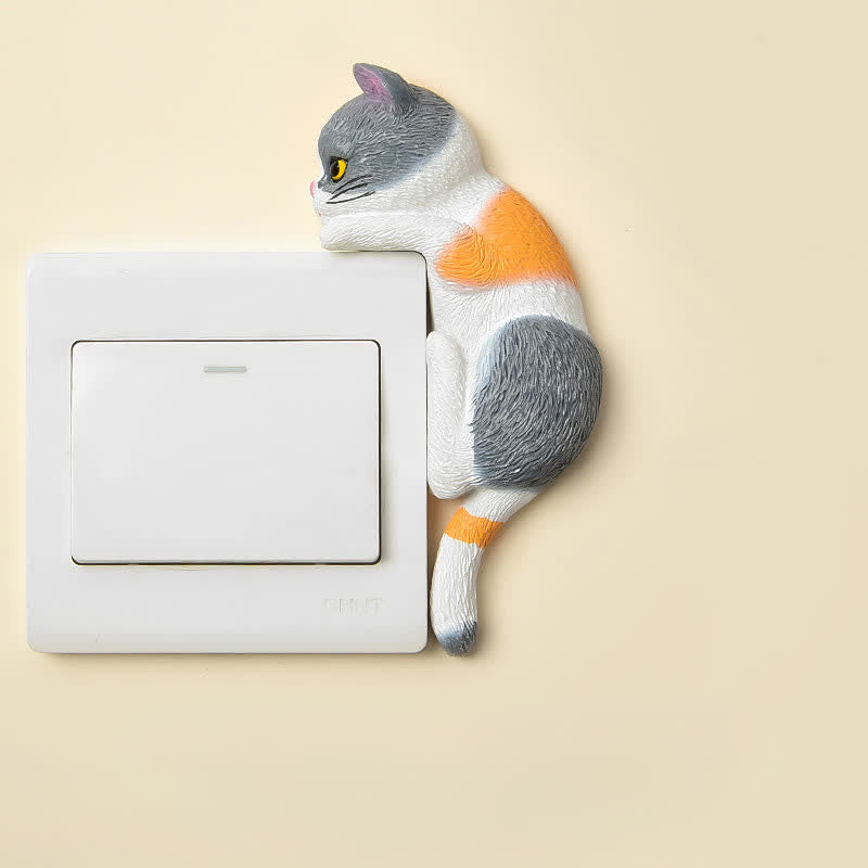 Nimara Ritual Painted Resin Cat Switch Cover Cute Animal Decor