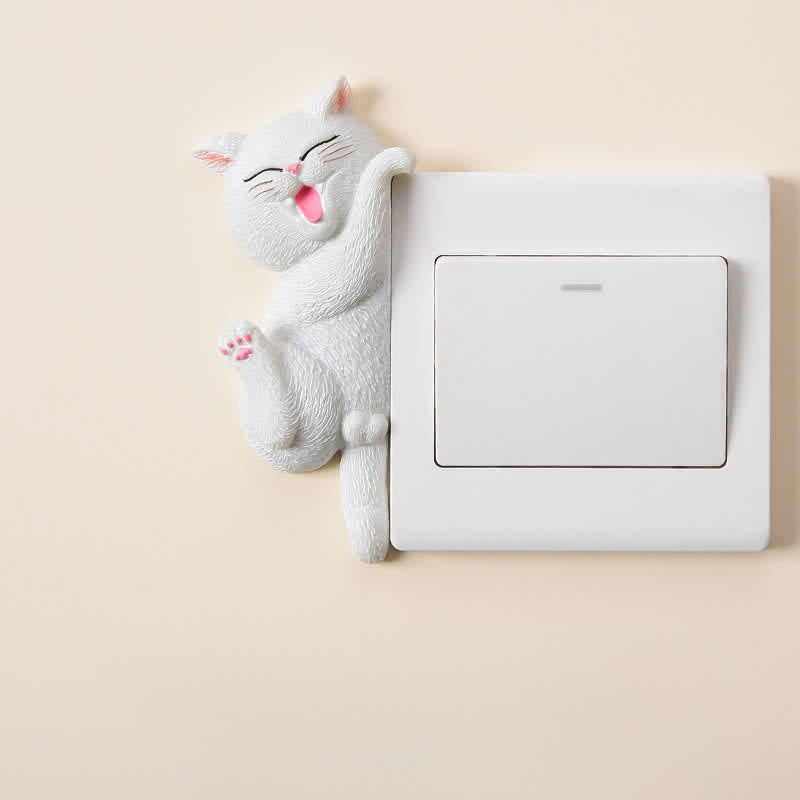 Nimara Ritual Painted Resin Cat Switch Cover Cute Animal Decor