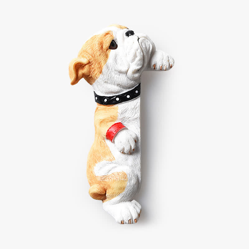Nimara Ritual Hand-Painted Resin Dog 3D Cute Decorative Switch Wall Sticker
