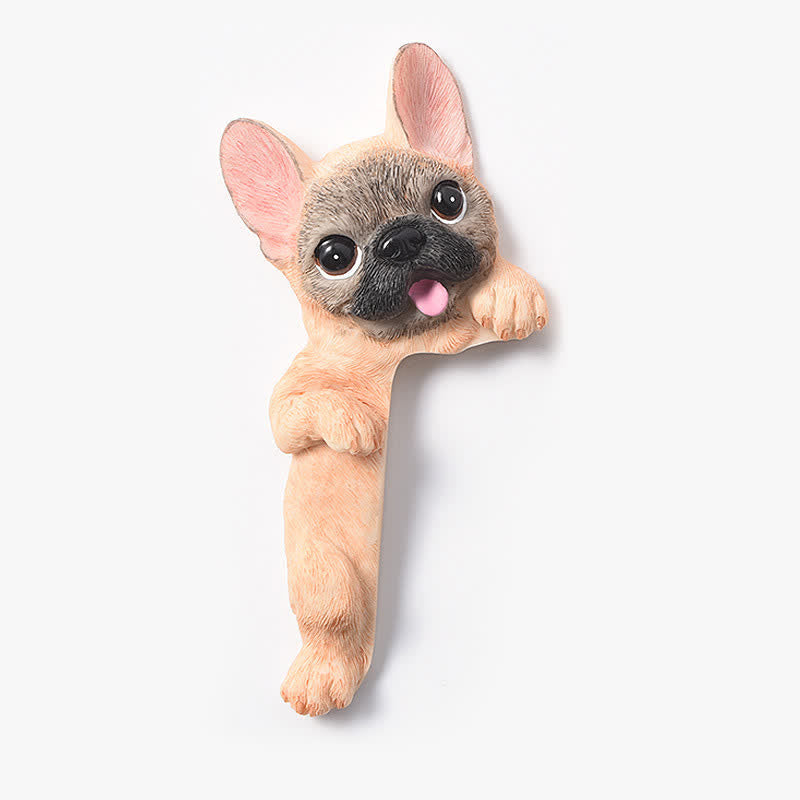 Nimara Ritual Hand-Painted Resin Dog 3D Cute Decorative Switch Wall Sticker