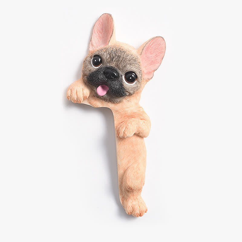 Nimara Ritual Hand-Painted Resin Dog 3D Cute Decorative Switch Wall Sticker