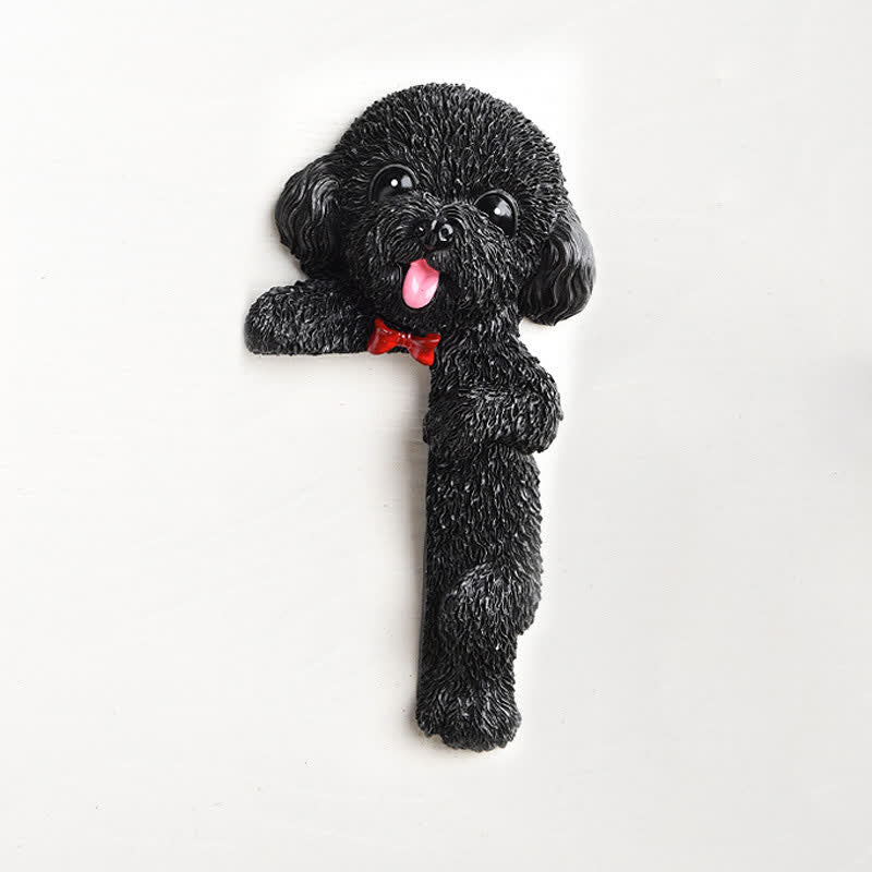 Nimara Ritual Hand-Painted Resin Dog 3D Cute Decorative Switch Wall Sticker