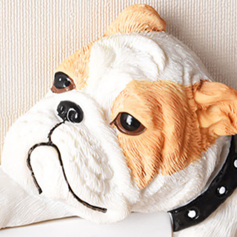 Nimara Ritual Hand-Painted Resin Dog 3D Cute Decorative Switch Wall Sticker