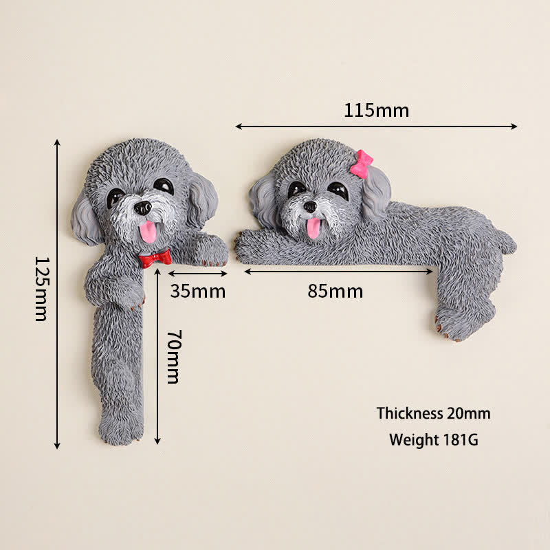 Nimara Ritual Hand-Painted Resin Dog 3D Cute Decorative Switch Wall Sticker