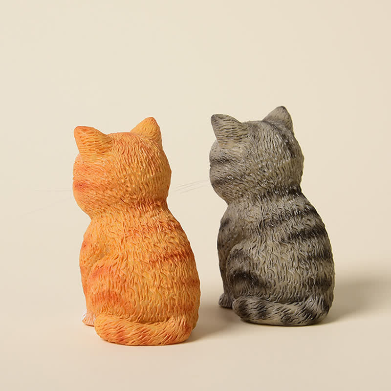 Nimara Ritual Painted Resin Gloomy Kitten Family Mini Cat Cute Animal Decor