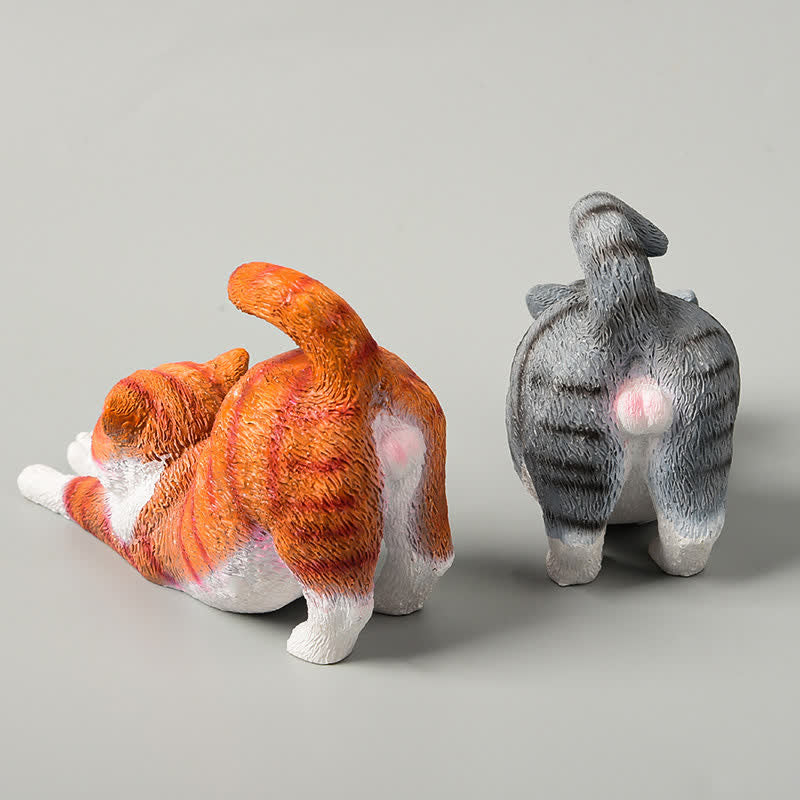Nimara Ritual Hand-Painted Resin Lazy Kitten Animal Decoration
