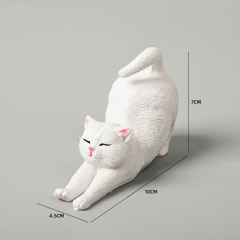 Nimara Ritual Hand-Painted Resin Lazy Kitten Animal Decoration