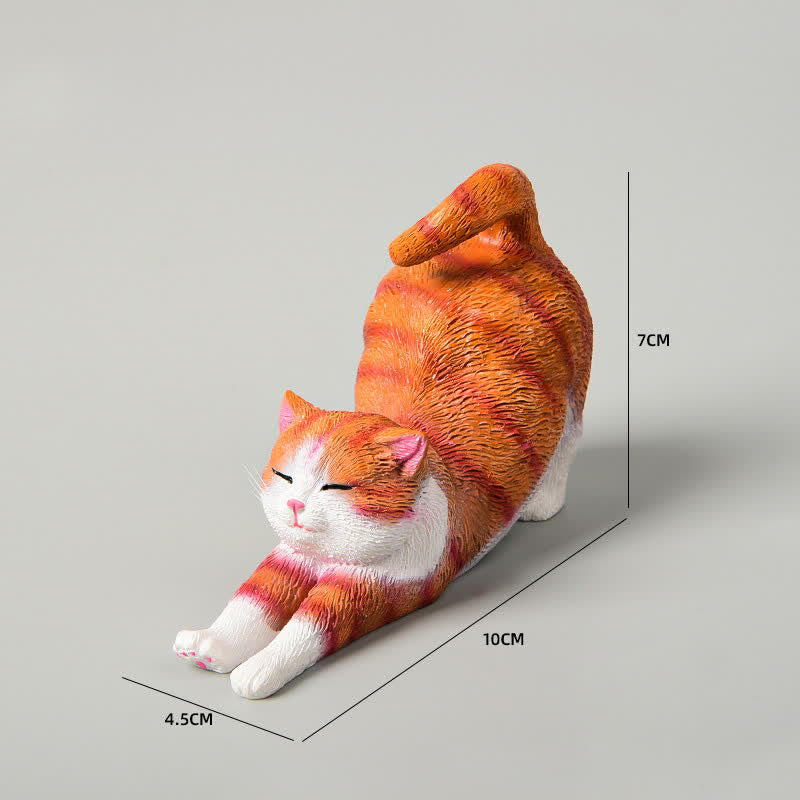 Nimara Ritual Hand-Painted Resin Lazy Kitten Animal Decoration