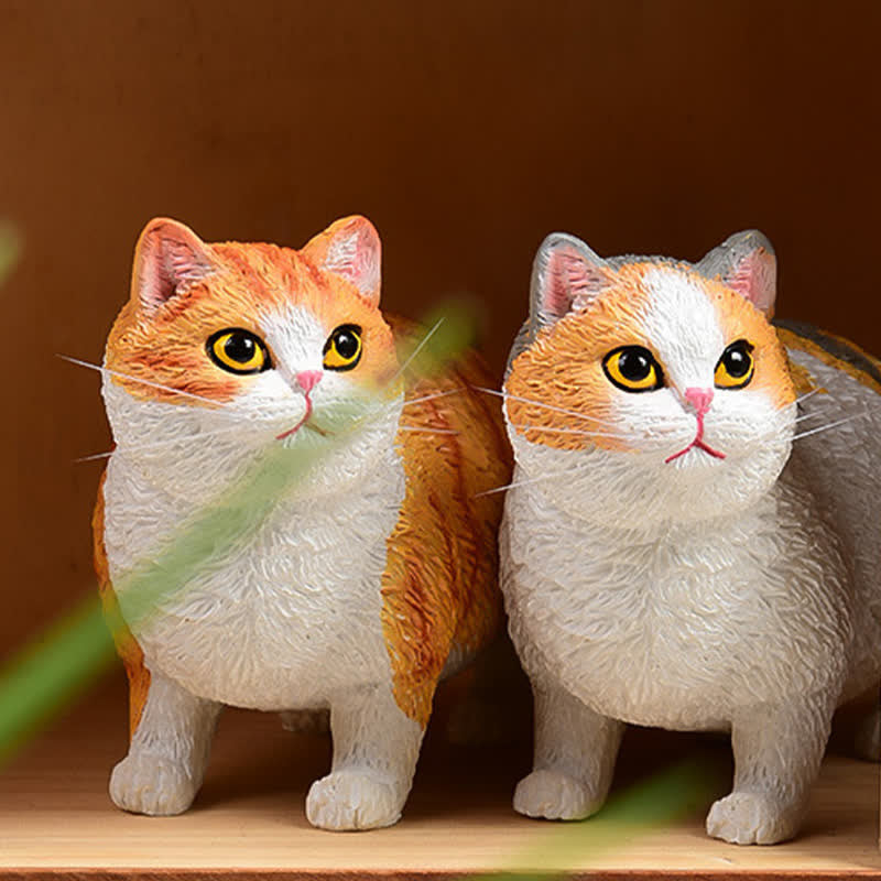 Nimara Ritual Painted Resin Little Chubby Cat Cute Animal Decor