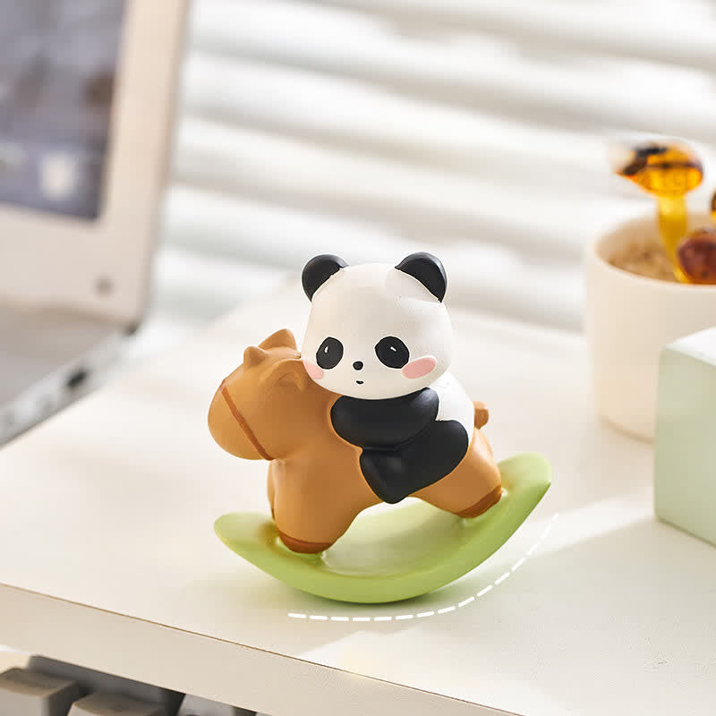 Nimara Ritual Resin Cute Panda Rocking Harmony Desktop Decor