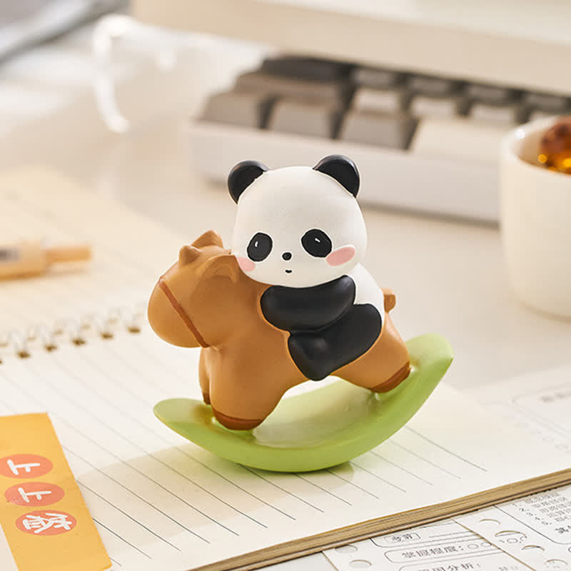Nimara Ritual Resin Cute Panda Rocking Harmony Desktop Decor